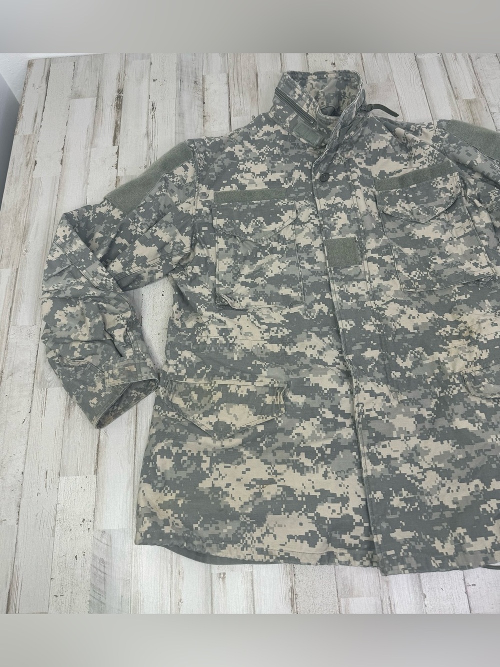 USGI ACU Camouflage M65 Field Jacket Cold Weather Coat Medium Long - Picture 3 of 14